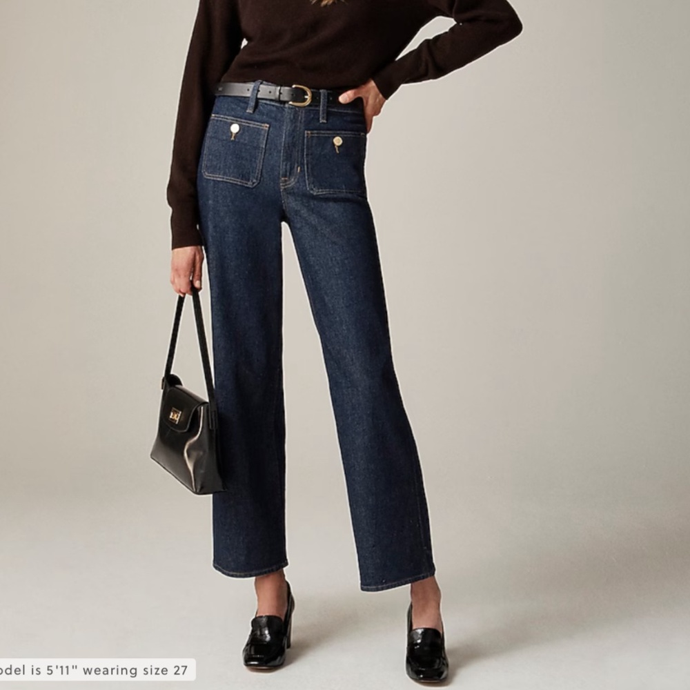 J. Crew Slim Wide-Leg Jeans w/ Sailor pockets // Sz 34